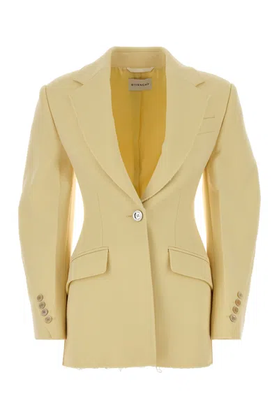 Givenchy Single-breasted Cocoon Jacket In Wool In Yellow
