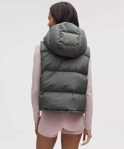 Lululemon Wunder Puff 600-down-fill Cropped Vest In Green