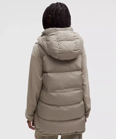 Lululemon Wunder Puff 600-down-fill Mid-length Vest In Neutral