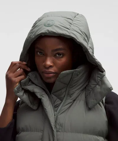Lululemon Wunder Puff 600-down-fill Mid-length Vest In Gray