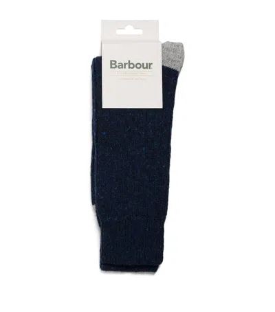 Barbour Wool-blend Houghton Socks In Blue