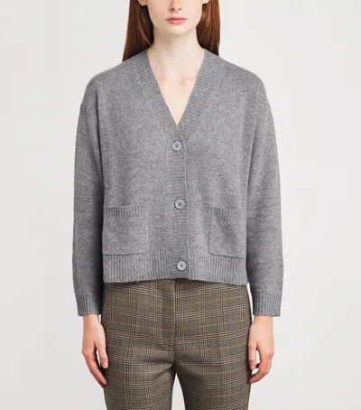 Weekend Max Mara Virgin Wool Cardigan In Gray