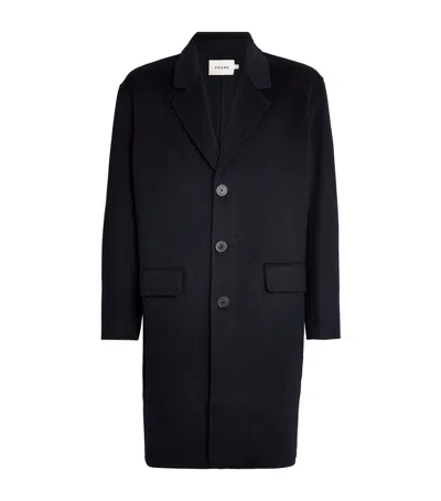 Frame Double Face Wool Overcoat Dark Navy In Blue