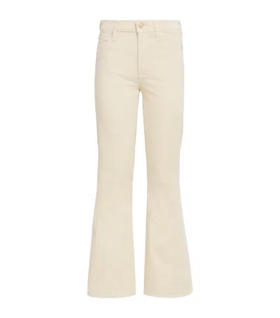 7 For All Mankind Twisted Dojo Tailorless Flared Jeans In Neutral