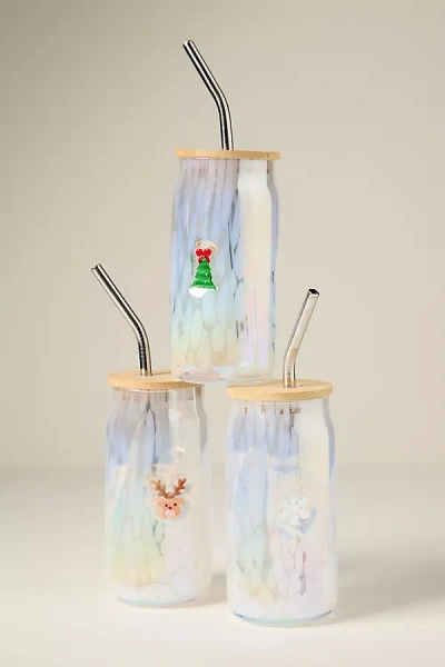 Anthropologie The Festive Confetti Icon Juice Glass Tumbler With Lid In Multi