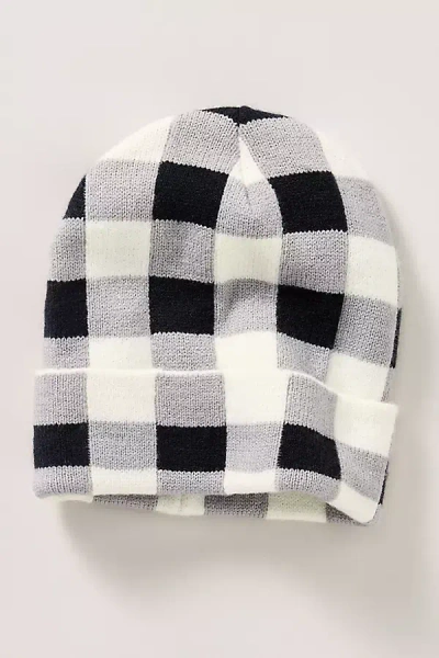 Maeve Gingham Knit Beanie In Multi