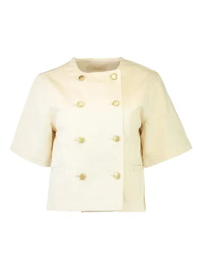 Ulla Johnson The Serge Short Sleeve Jacket In Birch In Neutral