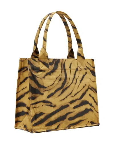 Ganni Large Tote Bag Made From Recycled Cotton In Brown