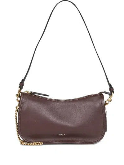 Coach Waverly Shoulder Bag With Embossed Logo In Brown