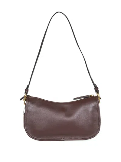 Coach Waverly Shoulder Bag With Embossed Logo In Brown