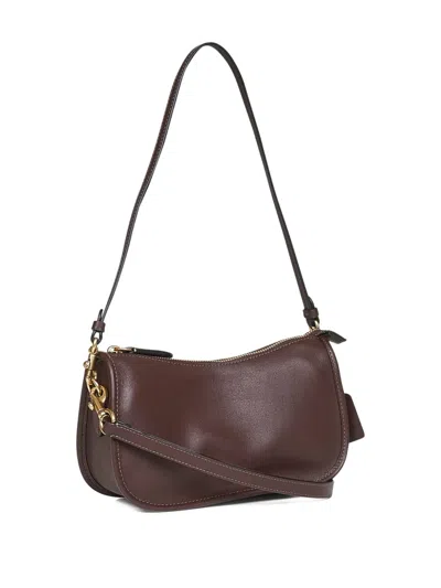 Coach Waverly Shoulder Bag With Embossed Logo In Brown