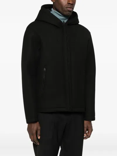Herno Hooded Zip-front Jacket In Black