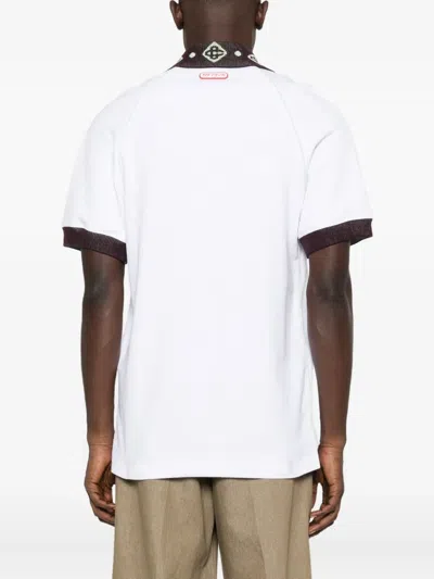 Casablanca Piqu Cotton Polo Shirt In White