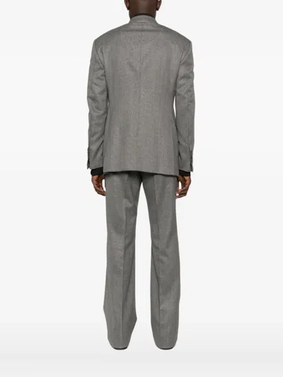 Tom Ford Double-breasted Wool Blazer In Gray
