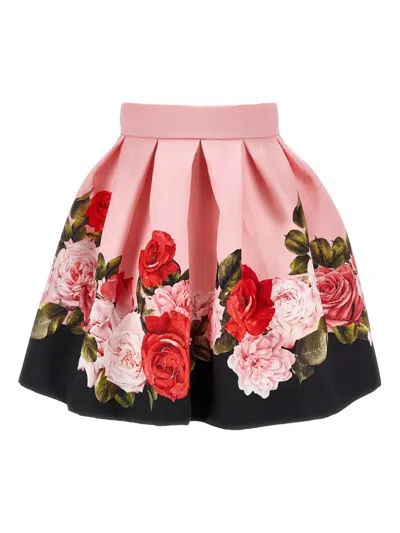 玫瑰印花半身裙