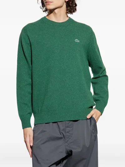 Lacoste Green Brushed Cotton Sweatshirt In Green