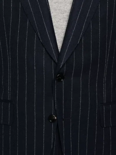 Tom Ford Pinstripe Wool Jacket In Blue
