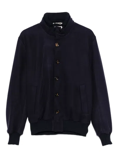 BUTTON-FASTENING BOMBER JACKET