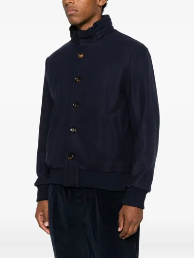 BUTTON-FASTENING BOMBER JACKET