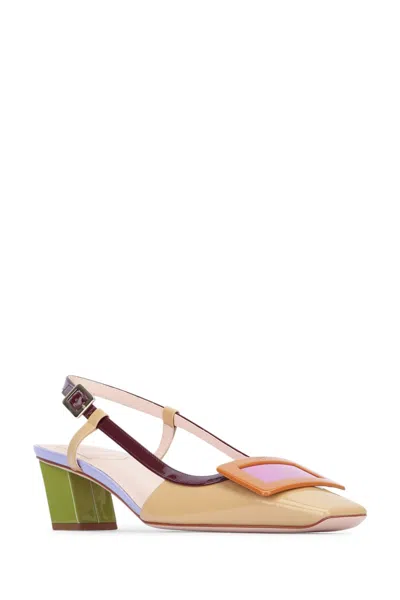 Roger Vivier Belle Vivier 45 Color-block Patent-leather Slingback Pumps In Multi
