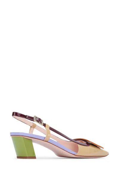 Roger Vivier Belle Vivier 45 Color-block Patent-leather Slingback Pumps In Multi