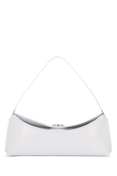 Jacquemus Le Calisso White Shoulder Bag With Engraved Snap Button In Leather Woman In White