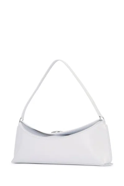 Jacquemus Le Calisso White Shoulder Bag With Engraved Snap Button In Leather Woman In White