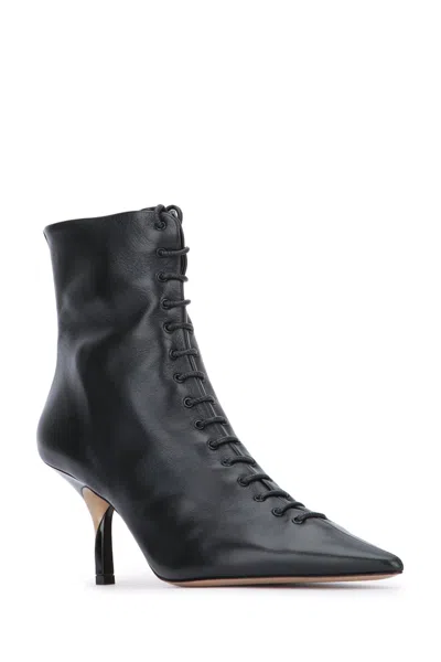 Jacquemus Pointed Toe Stiletto Ankle Boots In Black