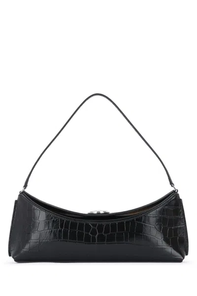 Jacquemus Le Calisson Crocodile-effect Leather Shoulder Bag In Black