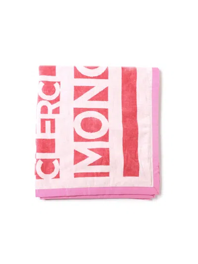 Moncler Beach Towel In Cotton In Red