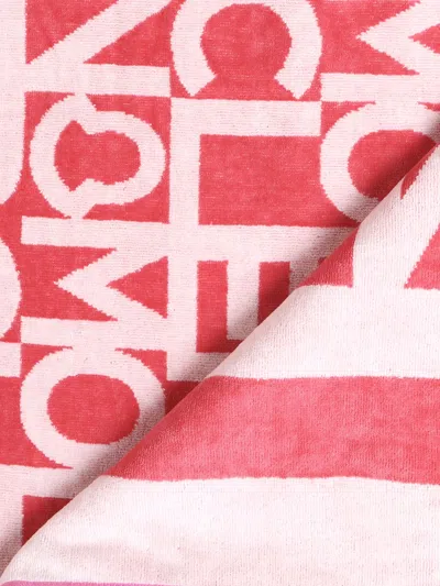 Moncler Beach Towel In Cotton In Red