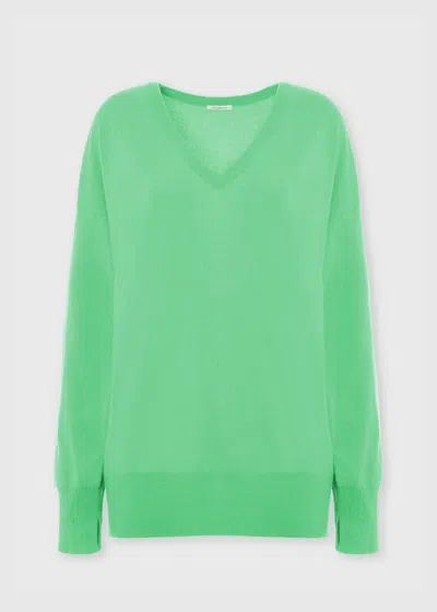 Malo Maglione Scollo V In Cashmere In Green