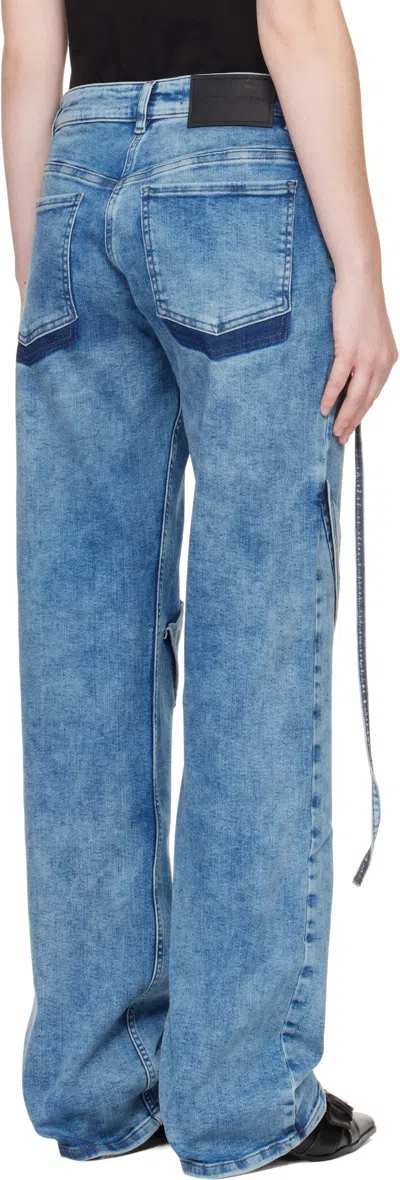 Ottolinger Blue Loose Fit Jeans In Burgundy