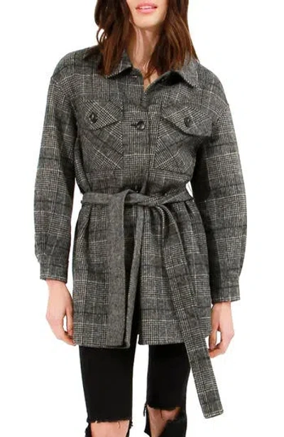 Belle & Bloom Back Together Plaid Wool Blend Coat In Gray