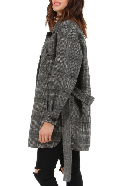 Belle & Bloom Back Together Plaid Wool Blend Coat In Gray