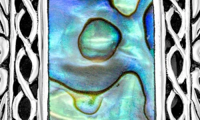 Samuel B. Sterling Silver Abalone Rectangle Pendant In Silver