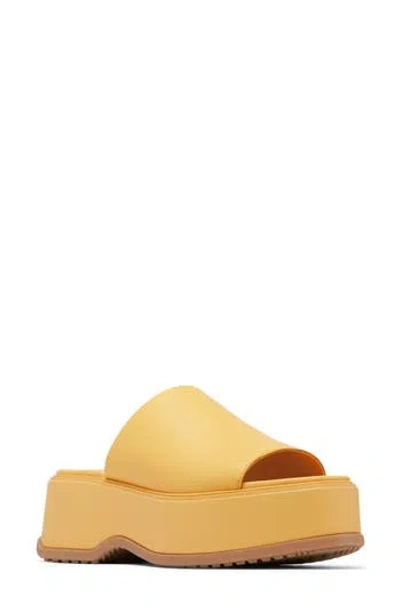 Sorel Dayspring Platform Slide Sandal In Yellow