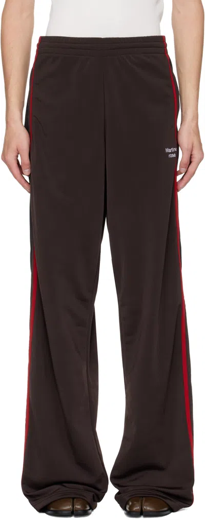 Martine Rose Wide-leg Casual Pants With Contrasting Side Stripes In Burgundy