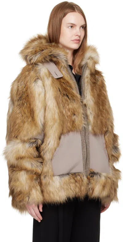 Ottolinger Womens Oversized Furry Faux-fur Jacket In Gold
