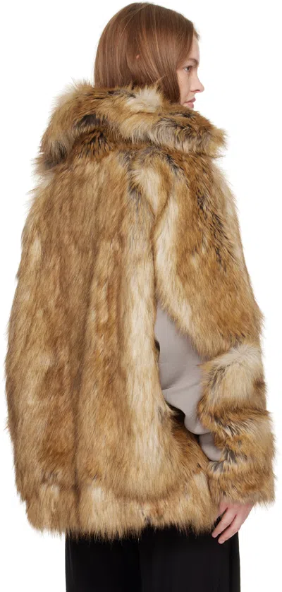 Ottolinger Womens Oversized Furry Faux-fur Jacket In Gold