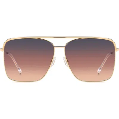 Isabel Marant Wild Metal 62mm Gradient Oversize Rectangular Sunglasses