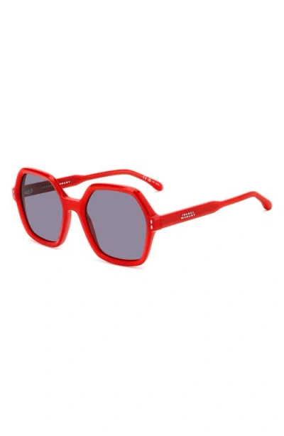 Isabel Marant 55mm Gradient Square Sunglasses In Red