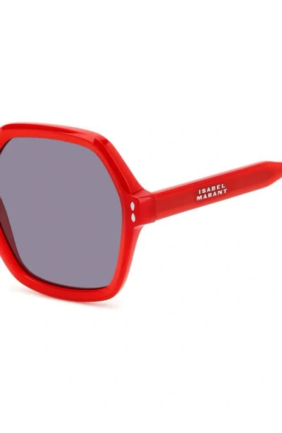Isabel Marant 55mm Gradient Square Sunglasses In Red