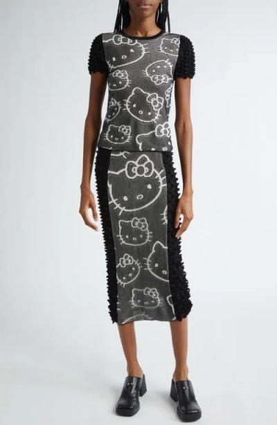 Chet Lo X Sanrio Hello Kitty® Spike Knit Midi Sweater Skirt In Gray