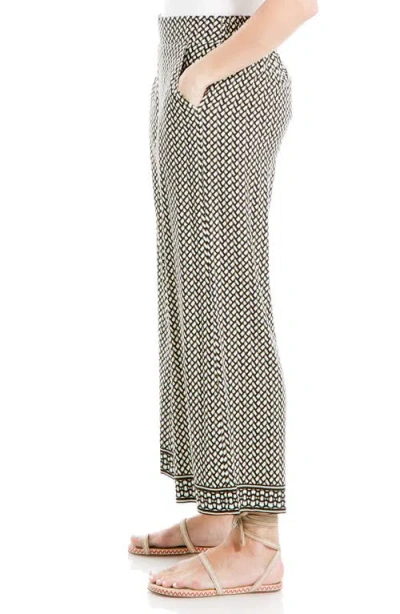 Max Studio Wide Leg Pull-on Crop Pants In Black