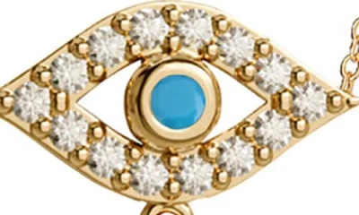 Gabi Rielle 14k Over Silver Cz Mini Evil Eye Necklace In Gold
