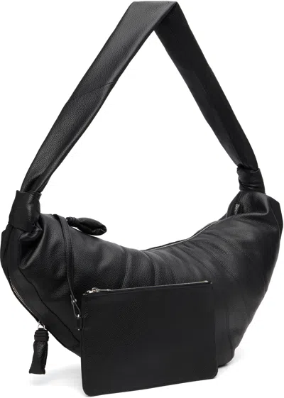 Lemaire Black Large Croissant Bag In Black