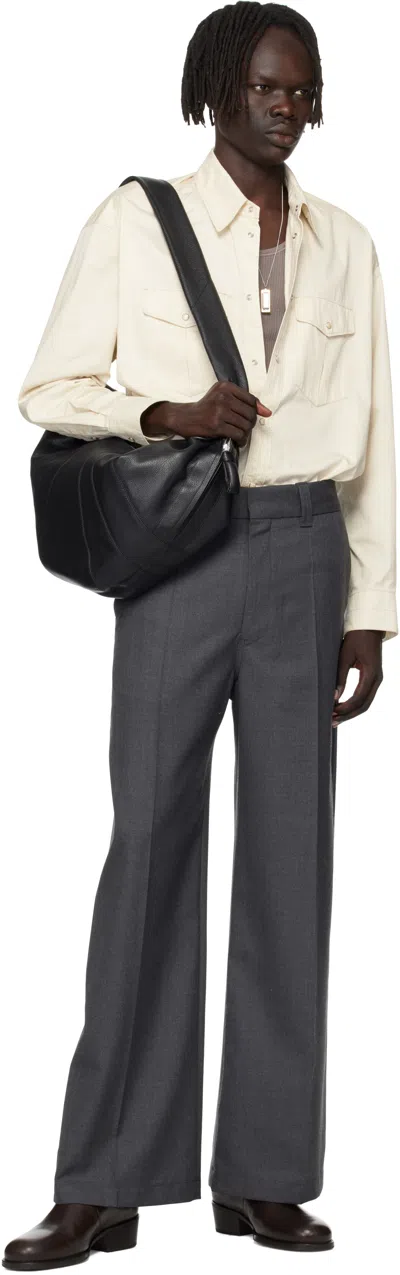 Lemaire Black Large Croissant Bag In Black