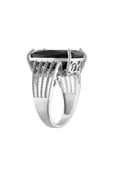 Fzn Sterling Silver Black Spinel Ring In Multi