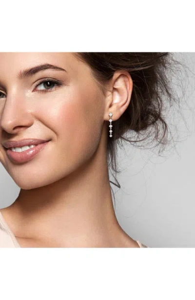 Delmar Lab-created Moissanite Linear Drop Earrings In Metallic